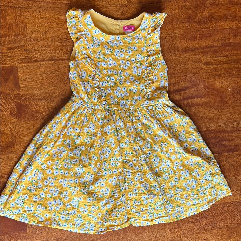 Zunie Yellow and Blue Ruffled Sundress Casual